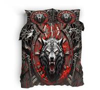 super king duvet cover Wolf King Iron Shield duvet cover king size Breathable and soft microfiber blanket with double pattern and fade-proof quality, invisible zip