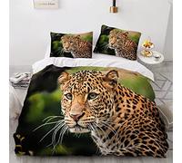 Super King Duvet Set Leopard Duvet Cover King Size Luxury Microfiber Bedding Set and 2 Pillowcases, Reversible Print Bed ding 90"x86" for Girls Boys