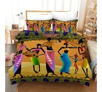 Super King Duvet Set Yellow Fresco Super King Size Duvet Cover Sets 110g/㎡ Microfiber Bedding & Linen Bedroom Accessories Personalised Gifts + 2 Pillowcases (19"x29")