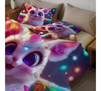 Super King Duvet - White Rabbit Wings Printed Comforter Colorful Bedspreads, Coverlets & Sets, 2 Pillowcases Warm and Anti Allergy All Season Cute Cartoon Coverless Duvet, Throws For Bed 264x228 cm