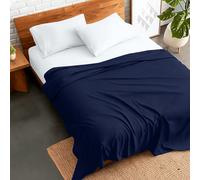 (Super King) Egyptian Cotton Flat Sheet - Navy Blue - Luxurious Soft Bedding Sheet - Single/Double/King/Super King Sizes