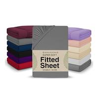 Super King Fitted Sheet - 180 x 200cm with 30cm Deep Pocket, Soft Brushed Microfibre, Wrinkle-Free, Easy Care, Fade & Shrink Resistant by MAGNA COLLECTION (Charcoal Grey, Super King)