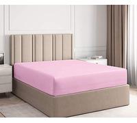 Super King Fitted Sheets Brushed Cotton | Jersey Cotton Bed Sheet Fitted Super King Size | Pink Super king Fitted Sheet Deep | Super King Bed Sheet Cover (SuperKing, Pink).