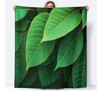 Super King Flannel Fleece Blanket, Simple Leaf Texture Ultra Soft Fleece Throw Blanket for Infant Girls and Boys Kids Toddlers, Warm and Lightweight for All Seasons, Green