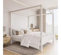 Super King Four Poster Bed Frame in White - Victoria