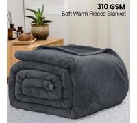 (Super King, Grey Blanket) Fleece Blankets Throw Thick Warm Super Soft Bed Sofa Travel Large Faux Fur Mink Blanket Double & King