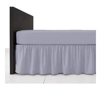 (Super King, Grey) Extra Deep Plain Bed Base Valance Sheets Frilled
