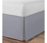 (Super King, Grey) Plain Cotton Percale Platform Base Valance Pleated
