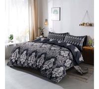 (Super King) Kampala Hill Tanya Reversible Ornamental Traditional Black Duvet Cover Set