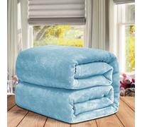 (Super King, Light Blue) ThicK Warm Super Soft Large Blanket Faux Fur Fleece Bed ALL Size UK