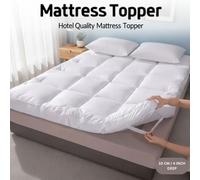 (Super King ) Mattress Topper Luxury Soft 10cm Enhances Comfort & Supports Restful Sleep Securely Fits with Elastic Straps