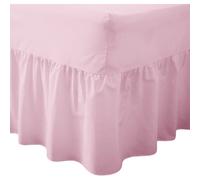 (Super King, Pink) Luxury Percale Fitted Valance Sheet Non Iron Sheet