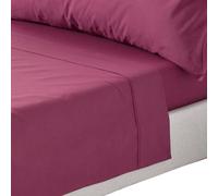 HOMESCAPES Plum Purple Pure Egyptian Cotton Flat Sheet Super King 200 TC 400 Thread Count Equivalent Bed Sheet