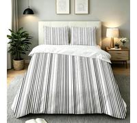 Super King Quilt Cover Set Black Vertical Stripes 220x260, AW7236