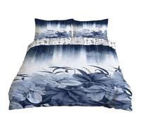 Super King Reversible Duvet Cover Set - Large Dual Sided Bedding Fresh Art/Dreamcatcher | Soft Microfiber with 2 Pillowcases | Wrinkle Resistant | Nebbia di Pioggia Blu