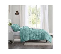 (Super King, Sage Green) Imperial Rooms Pintuck Duvet Cover-3pc Microfiber Duvet Cover with Pillowcases