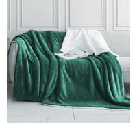 (Super King Sherpa Blankets, Green -Sherpa Blanket) Sherpa Fleece Blankets Reversible Plush Throw Soft Warm Luxurious Double Layer Sofa Bed Blanket