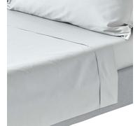 HOMESCAPES Silver Grey Pure Egyptian Cotton Flat Sheet Super King 200 TC 400 Thread Count Equivalent Bed Sheet