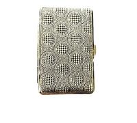 SUPER KING Size Cigarette Case LEATHER EFFECT Pattern Holds 12-14 Cigarettes Double Sided Flip Open by Ash (SILVER SPARKLE)
