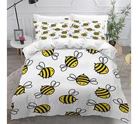 Super King Size Duvet Cover Cute Bee Bedding Set Double Bed Hypoallergenic Comfortable Polyester Duvet Cover Protector Cute Insect , King Size Personalised Bedding