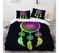 Super King Size Duvet Cover Dreamcatcher 220x260 cm Bedding Set with Zipper Closure Microfiber 3D Boho Comforter Cover 3 Pieces with 2 Pillowcase 50x75（MXX 24-20）