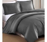 Super King Size Duvet Cover Set 1000 Thread Count Egyptian Cotton - Charcoal, Elegant Button Closure Bedding Quilt Cover Set, Includes 2 Pillowcases