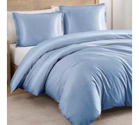 Super King Size Duvet Cover Set 1000 Thread Count Egyptian Cotton - French Blue, Elegant Button Closure Bedding Quilt Cover Set, Includes 2 Pillowcases