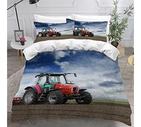 Super King Size Duvet Cover Set Tractor Bedding Set Specialized Machinery Comforter Cover Heavy Machinery Cars Bedding Set Boys Girls Quilt Cover Zipper, Pillow Cases Set of 2 With Envelope Closure