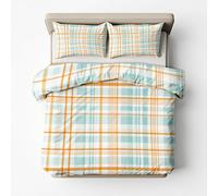 Super King Size Duvet Cover Sets, Plaid Bedding 3 Piece - Buffalo Check Gingham Pattern, Soft Hypoallergenic Microfibre Quilt Cover, 2 Pillowcases, with Zip, Bedroom Decor AD1528