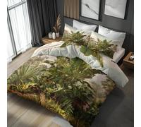 Super King Size Duvet Cover Sets, Tropical Jungle Bedding 3 Piece - Hawaiian Leaves Pattern, Soft Hypoallergenic Microfibre Quilt Cover, 2 Pillowcases, with Zip, Bedroom Decor AC1307