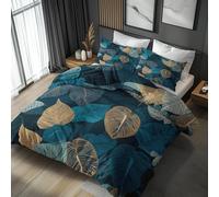 Super King Size Duvet Cover Sets, Tropical Leaf Duvet Cover & 2 Pillowcases, 3 Piece Monstera Banana Leaf Reversible Bedding for Bedroom Decor, Ultra Soft Microfiber, with Zip -u380