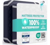Super King Size Mattress Protector Waterproof for Bed 180x190 cm (Pack of 2) Premium Cotton Terry Bed Cover with Corner Straps Sheet Soft and Breathable Mattress Protector Anti-Mite/Machine Washable