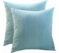 Super King Size Pillow Cases 80x80 70x70 Cm, Set Of 2 Square Extra Large Cushion Covers,Soft Pillow Covers With Invisible Zipper Decorative Pillowcases For Sofa Couch(Light Aqua Blue,60x60 cm)