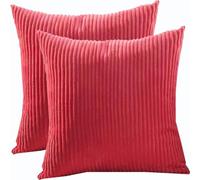 Super King Size Pillow Cases 80x80 70x70 Cm, Set Of 2 Square Extra Large Cushion Covers,Soft Pillow Covers With Invisible Zipper Decorative Pillowcases For Sofa Couch(Watermelon Red,80x80 cm)