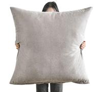 Super King Size Pillow Cases,Square Extra Large Cushion Covers 50x50, 60 x 60,70x70,80x80 cm Soft Pillow Cover with Invisible Zipper Decorative pillowcases for pillows Sofa Couch ( Color : Light Gray