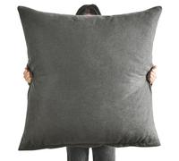 Super King Size Pillow Cases,Square Extra Large Cushion Covers 50x50, 60 x 60,70x70,80x80 cm Soft Pillow Cover with Invisible Zipper Decorative pillowcases for pillows Sofa Couch ( Color : Black Gray