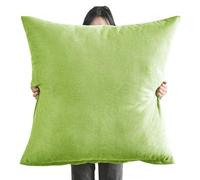 Super King Size Pillow Cases,Square Extra Large Cushion Covers 50x50, 60 x 60,70x70,80x80 cm Soft Pillow Cover with Invisible Zipper Decorative pillowcases for pillows Sofa Couch ( Color : Green , Siz