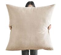 Super King Size Pillow Cases,Square Extra Large Cushion Covers 50x50, 60 x 60,70x70,80x80 cm Soft Pillow Cover with Invisible Zipper Decorative pillowcases for pillows Sofa Couch ( Color : Beige , Siz