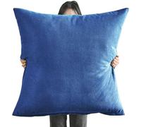Super King Size Pillow Cases,Square Extra Large Cushion Covers 50x50, 60 x 60,70x70,80x80 cm Soft Pillow Cover with Invisible Zipper Decorative pillowcases for pillows Sofa Couch ( Color : Navy Blue ,