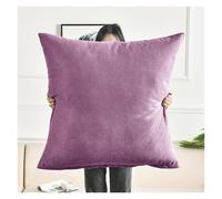 Super King Size Pillow Cases, Square Extra Large Cushion Covers 50x50,60x60,70x70,80x80 cm Soft Pillow Cover with Invisible Zipper Decorative pillowcases for pillows Sofa Couch(Purple,60x60 cm 24x24 i