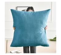 Super King Size Pillow Cases, Square Extra Large Cushion Covers 50x50,60x60,70x70,80x80 cm Soft Pillow Cover with Invisible Zipper Decorative pillowcases for pillows Sofa Couch(Blue,80x80cm 31x31 in)