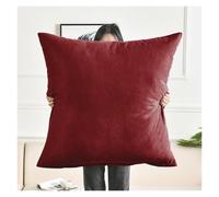 Super King Size Pillow Cases, Square Extra Large Cushion Covers 50x50,60x60,70x70,80x80 cm Soft Pillow Cover with Invisible Zipper Decorative pillowcases for pillows Sofa Couch(Burgundy,70x70cm 28x28