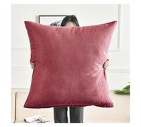 Super King Size Pillow Cases, Square Extra Large Cushion Covers 50x50,60x60,70x70,80x80 cm Soft Pillow Cover with Invisible Zipper Decorative pillowcases for pillows Sofa Couch(Burgundy,80x80cm 31x31