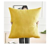 Super King Size Pillow Cases, Square Extra Large Cushion Covers 50x50,60x60,70x70,80x80 cm Soft Pillow Cover with Invisible Zipper Decorative pillowcases for pillows Sofa Couch(Lemon,80x80cm 31x31 in)