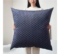 Super King Size Pillow Cases,Square Extra Large Cushion Covers 60 x 60,70x70,80x80 cm Soft Pillow Cover with Invisible Zipper Decorative pillowcases for pillows Sofa(Color:Black Blue,Size:70x70 cm)