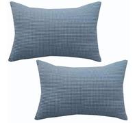 Super King Size Pillow Cases,Square Extra Large Cushion Covers Soft Corduroy Throw Pillow Cover with Invisible Zipper Decorative pillowcases for pillows Sofa Couch(Misty Blue,70x90 cm (Set of 2))