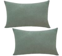 Super King Size Pillow Cases,Square Extra Large Cushion Covers Soft Corduroy Throw Pillow Cover with Invisible Zipper Decorative pillowcases for pillows Sofa Couch(Matcha Green,70x90 cm (Set of 2))