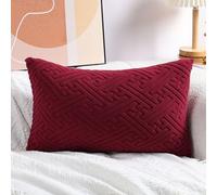 Super King Size Pillow Cases,Square Rectangle Cushion Covers Soft Corduroy Stretch Throw Pillow Cover Various Sizes Decorative Pillowcases For Bedroom Sofa Pillows(Burgundy,35x65cm/14x26inch)