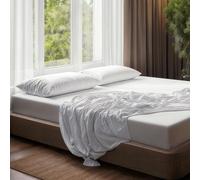 Super King White Fitted Sheet 100% Cotton Ranforce Deep Pocket 14inch (35cm) Hotel Quality Plain Fitted Bed Sheets (White 180x200)