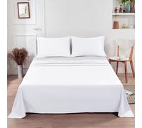 (Super King, White) Flat Sheet Egyptian Cotton Single Double King Size